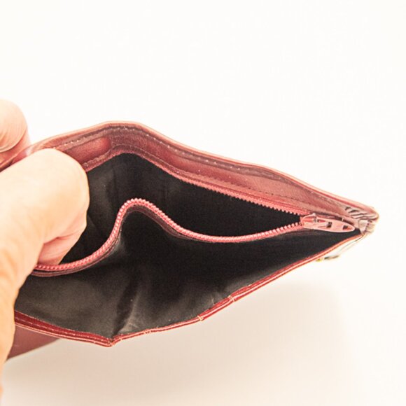 Vintage St Thomas snap close wallet Burgundy - Picture 3 of 3